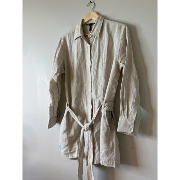 Marissa Webb Rowan Linen Button Down Romper Flax Women's Size: 4 NWOT - Picture 3 of 9